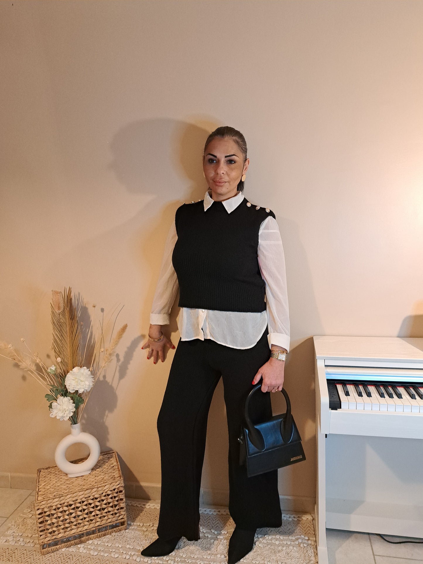 Ensemble en laine couleur noire