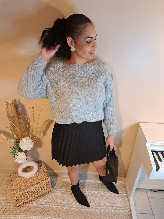Pull en maille couleur grise