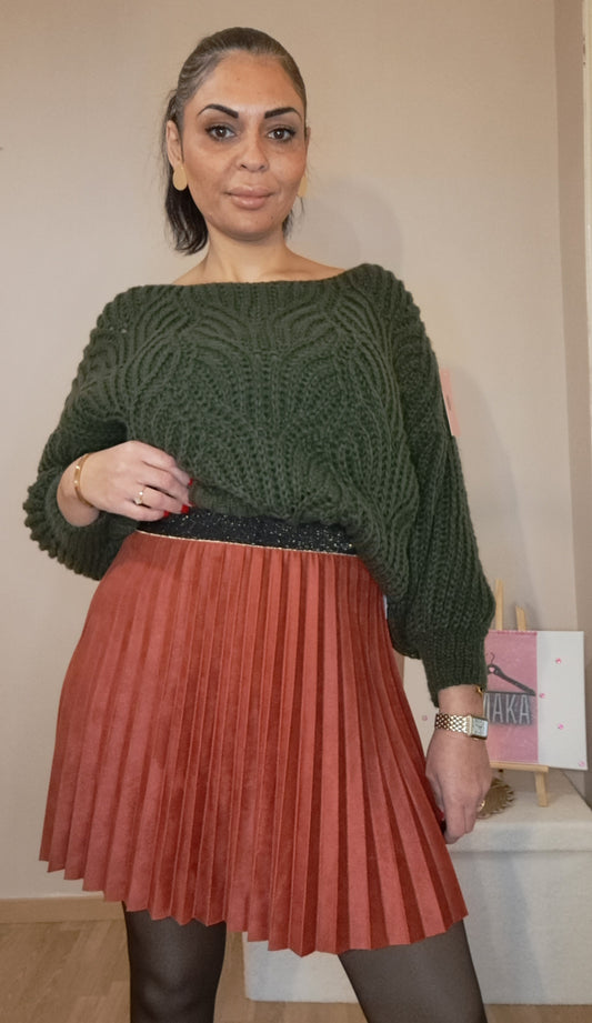 Pull en maille couleur kaki